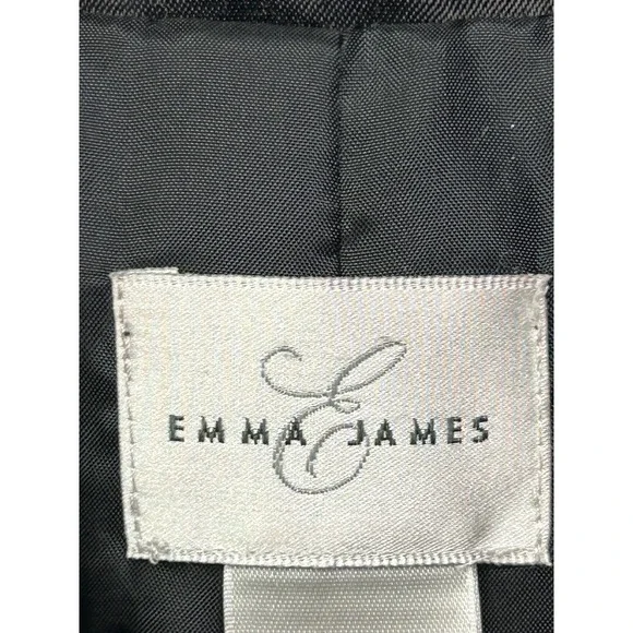Emma James Trench Coat Women 14 Black Double Breasted Pleats Back Classic Jacket - Picture 5 of 9